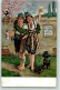 39293409 - Sign. Toni Aron  - Zweibund Lederhose Bier AK - Dogs