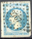 [O SUP] N° 14B, 20c Bleu, Bien Margé Sur Fragment - TB Obl Centrale 'PC2767' Sablé Sur Sarthe - 1853-1860 Napoleon III