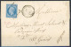 [Document TB] N° 14A, 20c Bleu TB Lettre De Serverette Vers St Geniez - 1853-1860 Napoleon III