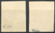 [(*) SUP] N° 43A+43B, 10c Bistre (les 2  Reports) Signé Calves - Belles Grandes Marges. Superbe Duo - Cote: 1050€ - 1870 Ausgabe Bordeaux