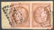 [O B/TB] N° 58c, 10c Brun/rose, La Paire Tête Bêche Signée Calves - Une Dent Courte En Bas à Gauche Sinon TB. Rare - Cot - 1871-1875 Cérès
