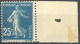 [** SUP] N° 140s, 25c Bleu - Impression Recto Verso - 1903-60 Semeuse Lignée