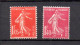 France 1925/26 Old Definitive "Saerin" Stamps (Michel 190/91) Nice MNH - Nuevos