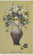 Carte Postale En Gaufrée . Bonne Fête - Joli Vase Avec Bouquet De Fleurs .(Circulée En 1907) - Anniversaire