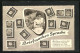 AK Briefmarkensprache, Junges Liebespaar  - Timbres (représentations)
