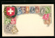 Künstler-AK Schweizerische Briefmarken Mit Wappen  - Timbres (représentations)