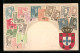 Präge-AK Portugal, Briefmarken Und Wappen  - Timbres (représentations)