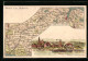 Lithographie Holtenau, Ortsansicht Mit Dampfer, Landkarte  - Landkaarten