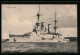 AK Kriegsschiff SMS Wettin Am Liegeplatz  - Warships