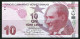 Turkey 1970 / 2009 Banknote 10 Lira Türk Lirası P-223f UNC - Turchia