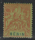 BENIN - N°39 ** (1894) 20c Brique Sur Vert - Ungebraucht