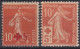 TIMBRE FRANCE SEMEUSE CROIX ROUGE N° 146/147 NEUFS * GOMME TRACE DE CHARNIERE - 1906-38 Säerin, Untergrund Glatt