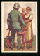 Künstler-AK Bundesfeier 1929, Schweizer Soldat Mit Stahlhelm Verabschiedet Sich Von Familie  - Sonstige & Ohne Zuordnung