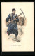 Lithographie Sapeur Du Génie, Französischer Soldat Avec Spitzhacke  - Other & Unclassified