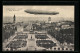 AK Karlsruhe, Zeppelin über Der Stadt  - Dirigeables