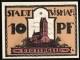 Notgeld Wismar 1921, 10 Pfennig, Kirche, Wappen  - [11] Emisiones Locales