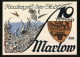 Notgeld Marlow I. M. 1922, 10 Pfennig, Bärenjagd: Bürger Beim Bier, Wappen, Blumen  - [11] Local Banknote Issues