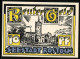 Notgeld Rostock 1922, 10 Pfennig, Ortspartie, Wappen  - [11] Local Banknote Issues