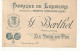 38 // LA TOUR DU PIN    Carte Publicitaire FABRIQUE DE LIQUEURS / BERTHET / Dessin Cour De L'école Signé Chenevoy - La Tour-du-Pin