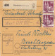 BiZone Paketkarte 1948: Krumbach Nach Berchtesgaden, Wertkarte, Notopfer Rücks. - Lettres & Documents