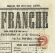 69 RHONE Journal De Villefranche Du 20/02/1872 2 C Empire N° 26 Obl Typo Journal Complet SUP - Journaux