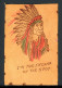 USA Lederpostkarte Motiv Indianer, USA > Göttingen #JS043 - Other & Unclassified
