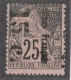 CONGO - N°7b Nsg (1891-92) 15c Sur 25c Noir Sur Rose - Surcharge Verticale - Gebraucht