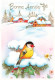 FETES - VOEUX - Nouvel An - Bonne Année - Oiseau - Maison - Neige - Carte Postale Ancienne - Nouvel An