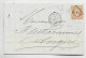 FRANCE N° 23  LOSANGE CHB AMBULANT CHERBOURG A BERNAY 23 AOUT 1864 B LETTRE COVER POUR ANGERS INDICE 14 ++++ - Railway Post