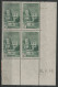 MONACO N° 277 Bloc De 4 Neuf ** (MNH) Avec Coin Daté Du 16/4/46. Voir Description - Unused Stamps