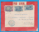 LETTRE PAR AVION DE 1926 - DAKAR (SENEGAL) POUR PARIS (FRANCE) - OBLITERATIONS BLEUS  DE DAKAR - Covers & Documents