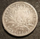 FRANCE - 50 CENTIMES 1904 - Semeuse - Argent - Silver - Gad 420 - KM 854 - 50 Centimes