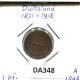 1 PFENNIG 1895 A ALLEMAGNE Pièce GERMANY #DA348.2.F.A - 1 Pfennig