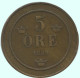 5 ORE 1889 SWEDEN Coin #AC633.2.U.A - Sweden