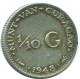 1/10 GULDEN 1948 CURACAO NEERLANDÉS NETHERLANDS PLATA #NL12036.3.E.A - Curaçao