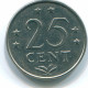 25 CENTS 1975 NIEDERLÄNDISCHE ANTILLEN Nickel Koloniale Münze #S11623.D.A - Niederländische Antillen