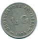 1/4 GULDEN 1954 NETHERLANDS ANTILLES SILVER Colonial Coin #NL10855.4.U.A - Niederländische Antillen