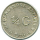 1/4 GULDEN 1970 ANTILLAS NEERLANDESAS PLATA Colonial Moneda #NL11686.4.E.A - Antilles Néerlandaises