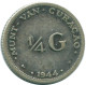 1/4 GULDEN 1944 CURACAO Netherlands SILVER Colonial Coin #NL10618.4.U.A - Curaçao