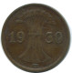 1 REICHSPFENNIG 1930 G ALLEMAGNE Pièce GERMANY #AE210.F.A - 1 Renten- & 1 Reichspfennig