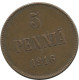 5 PENNIA 1916 FINLAND Coin RUSSIA EMPIRE #AB229.5.U.A - Finlande