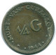 1/4 GULDEN 1944 CURACAO Netherlands SILVER Colonial Coin #NL10636.4.U.A - Curaçao