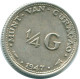 1/4 GULDEN 1947 CURACAO NIEDERLANDE SILBER Koloniale Münze #NL10763.4.D.A - Curaçao