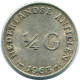 1/4 GULDEN 1963 NETHERLANDS ANTILLES SILVER Colonial Coin #NL11216.4.U.A - Niederländische Antillen