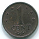 1 CENT 1975 NIEDERLÄNDISCHE ANTILLEN Bronze Koloniale Münze #S10674.D.A - Netherlands Antilles