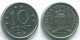 10 CENTS 1970 ANTILLAS NEERLANDESAS Nickel Colonial Moneda #S13351.E.A - Antilles Néerlandaises