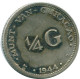 1/4 GULDEN 1944 CURACAO NÉERLANDAIS NETHERLANDS ARGENT Colonial Pièce #NL10593.4.F.A - Curaçao