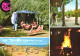 LIGNANO SABBIADORO, UDINE, FRIULI, MULTIPLE VIEWS, CAMPING, TENT, BEACH, ARCHITECTURE, UMBRELLA, FIRE, ITALY, POSTCARD - Udine