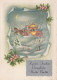 Feliz Año Navidad CABALLO Vintage Tarjeta Postal CPSM #PAS985.A - New Year