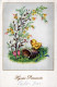 PASQUA FIORI POLLO UOVO Vintage Cartolina CPA #PKE453.A - Ostern